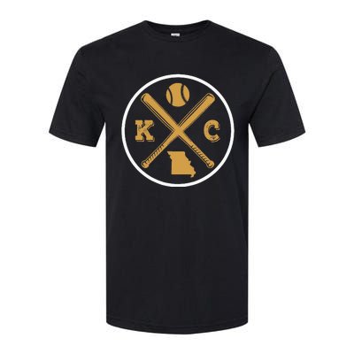 Retro Vintage Kansas City Baseball Emblem Softstyle CVC T-Shirt