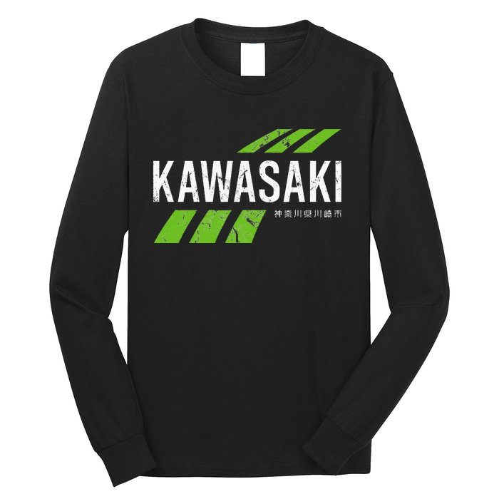 Retro Vintage Kawasaki Green City Long Sleeve Shirt