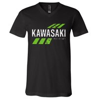 Retro Vintage Kawasaki Green City V-Neck T-Shirt