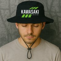 Retro Vintage Kawasaki Green City Bucket Hat