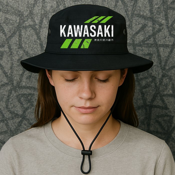 Retro Vintage Kawasaki Green City Bucket Hat
