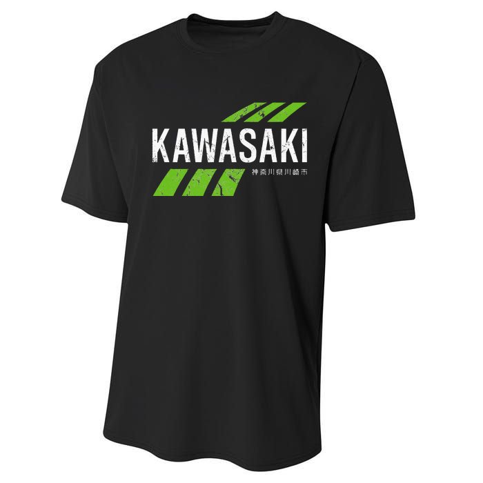 Retro Vintage Kawasaki Green City Performance Sprint T-Shirt