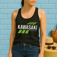 Retro Vintage Kawasaki Green City Womens Tank Top