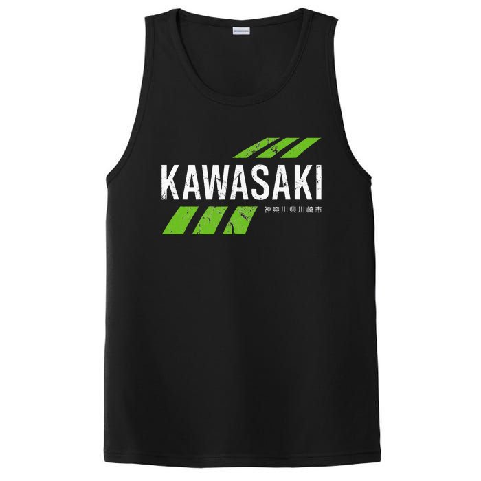 Retro Vintage Kawasaki Green City PosiCharge Competitor Tank