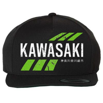 Retro Vintage Kawasaki Green City Wool Snapback Cap