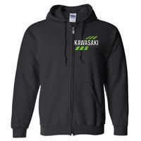 Retro Vintage Kawasaki Green City Full Zip Hoodie