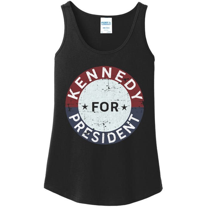 RFK Vintage Kennedy For President JFK American Ladies Essential Tank