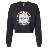 RFK Vintage Kennedy For President JFK American Cropped Pullover Crew