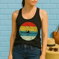 Retro Vintage Kayak Womens Tank Top