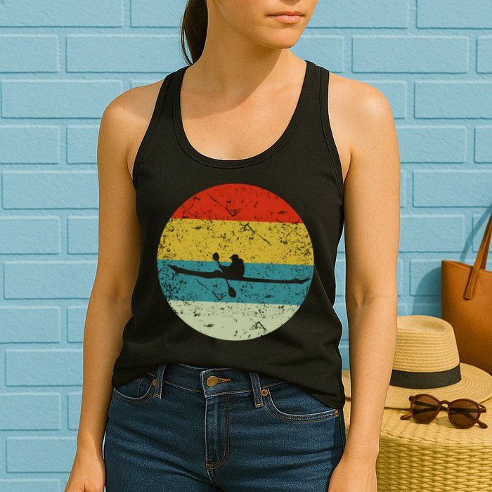 Retro Vintage Kayak Womens Tank Top