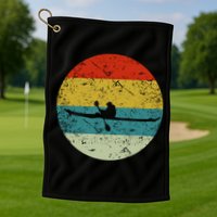 Retro Vintage Kayak Golf Towel