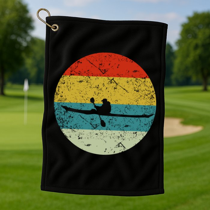 Retro Vintage Kayak Golf Towel