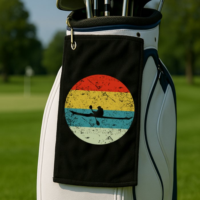 Retro Vintage Kayak Golf Towel