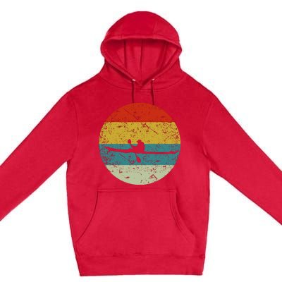 Retro Vintage Kayak Premium Pullover Hoodie