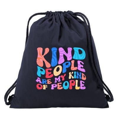 Retro Vintage Kind People Are My Kind Of People Drawstring Bag