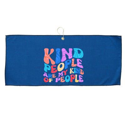 Retro Vintage Kind People Are My Kind Of People Large Microfiber Waffle Golf Towel
