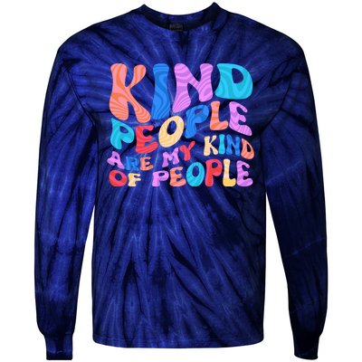 Retro Vintage Kind People Are My Kind Of People Tie-Dye Long Sleeve Shirt