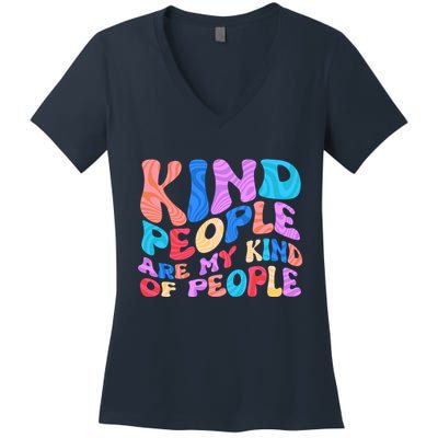 Retro Vintage Kind People Are My Kind Of People Women's V-Neck T-Shirt