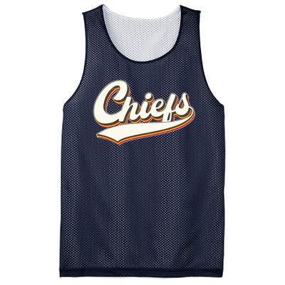 Retro Chiefs Fan Logo Mesh Reversible Basketball Jersey Tank