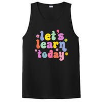 Retro Vintage Lets Learn Today Funny Teacher Inspirational PosiCharge Competitor Tank