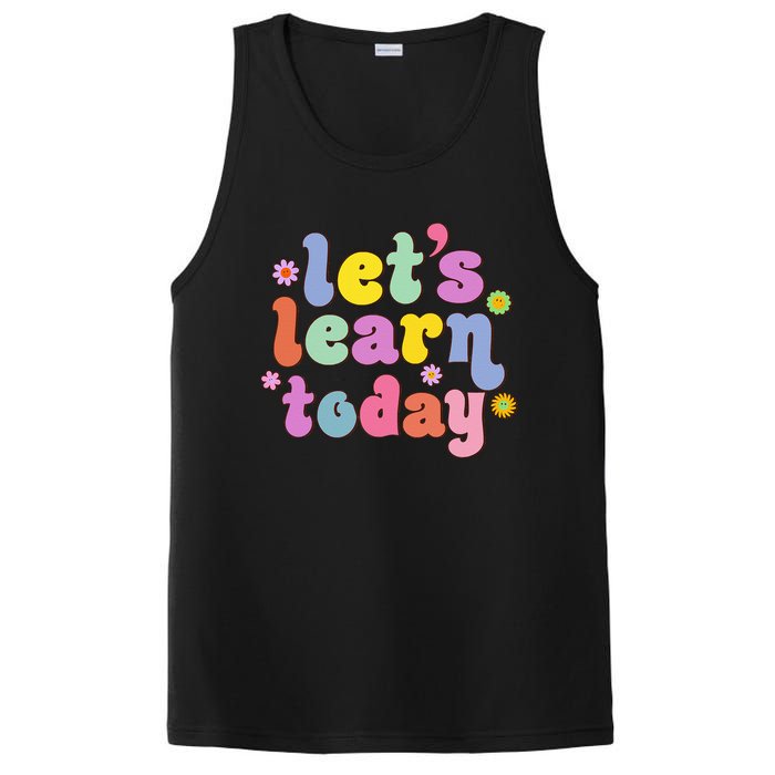 Retro Vintage Lets Learn Today Funny Teacher Inspirational PosiCharge Competitor Tank