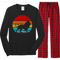 Retro Vintage Lion Long Sleeve Pajama Set