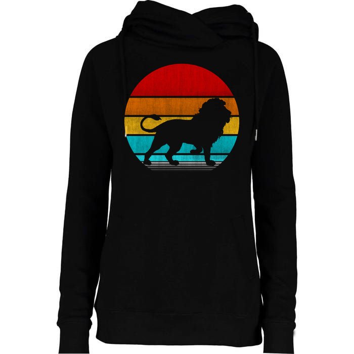 Retro Vintage Lion Womens Funnel Neck Pullover Hood