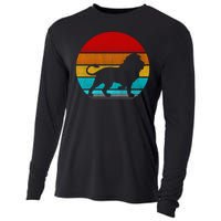 Retro Vintage Lion Cooling Performance Long Sleeve Crew