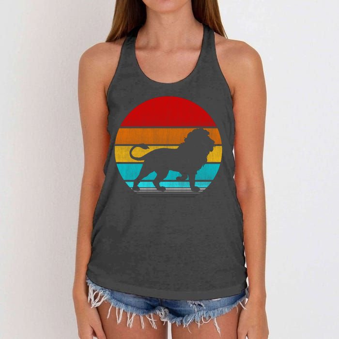 Retro Vintage Lion Women's Knotted Racerback Tank