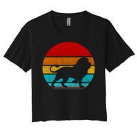 Retro Vintage Lion Women's Crop Top Tee