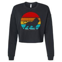 Retro Vintage Lion Cropped Pullover Crew