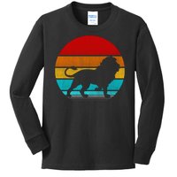 Retro Vintage Lion Kids Long Sleeve Shirt