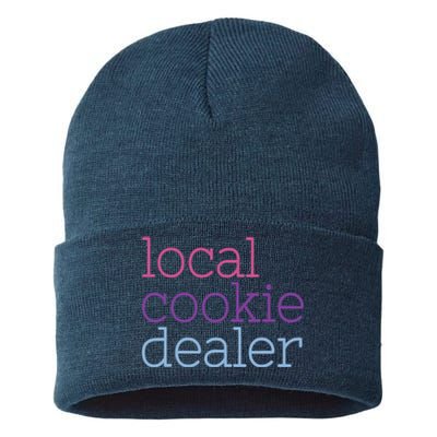 Retro Vintage Local Cookie Dealer Funny Baking Cookie Lover Sustainable Knit Beanie