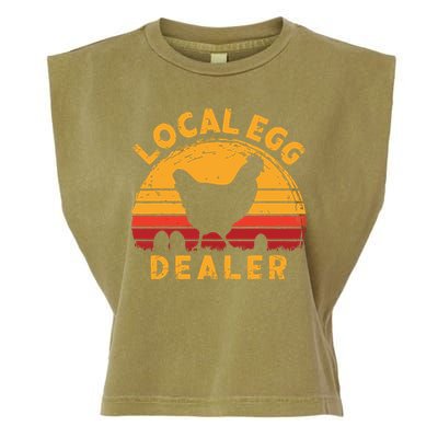Retro Vintage Local Egg Dealer Farmer Chicken Egg Lover Garment-Dyed Women's Muscle Tee