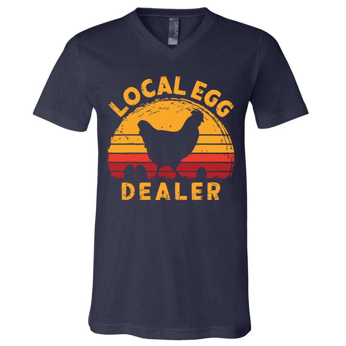 Retro Vintage Local Egg Dealer Farmer Chicken Egg Lover V-Neck T-Shirt