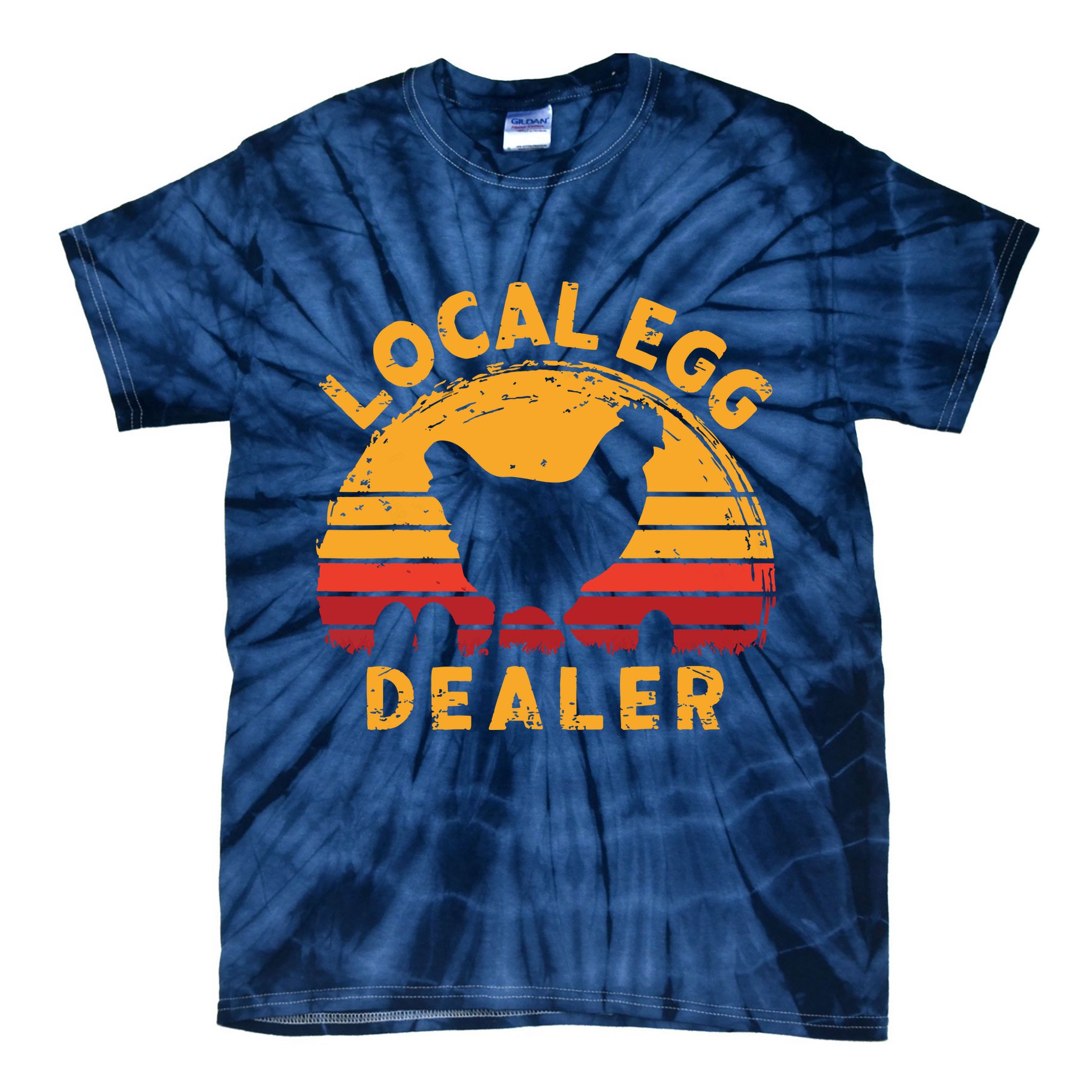 Retro Vintage Local Egg Dealer Farmer Chicken Egg Lover Tie-Dye T-Shirt