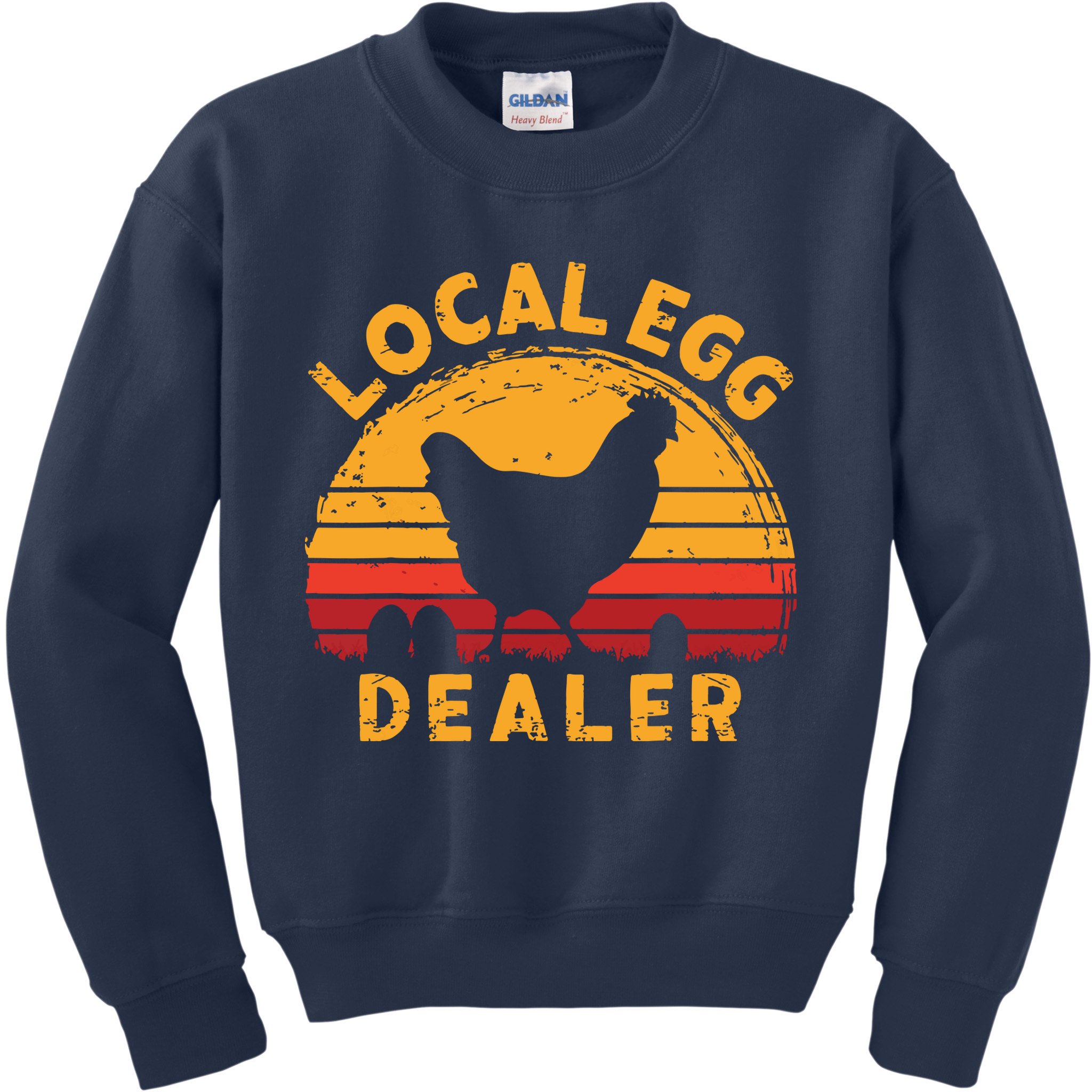 Retro Vintage Local Egg Dealer Farmer Chicken Egg Lover Kids Sweatshirt