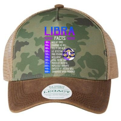 Retro Vintage Libra Facts Zodiac Sign Birthday Horoscope Funny Gift Legacy Tie Dye Trucker Hat