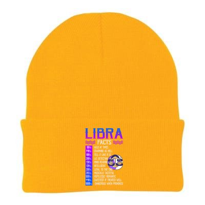 Retro Vintage Libra Facts Zodiac Sign Birthday Horoscope Funny Gift Knit Cap Winter Beanie