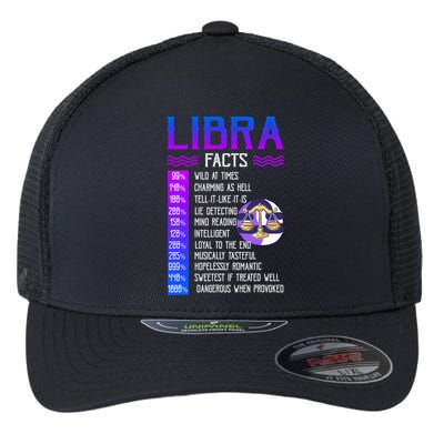 Retro Vintage Libra Facts Zodiac Sign Birthday Horoscope Funny Gift Flexfit Unipanel Trucker Cap