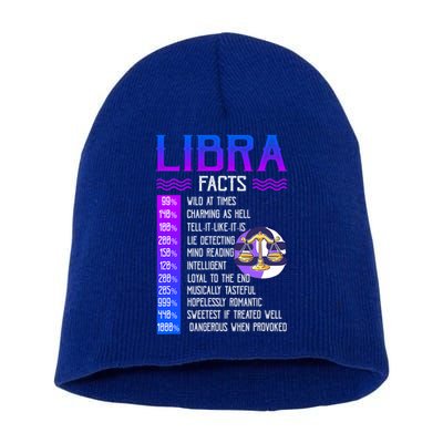 Retro Vintage Libra Facts Zodiac Sign Birthday Horoscope Funny Gift Short Acrylic Beanie