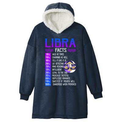 Retro Vintage Libra Facts Zodiac Sign Birthday Horoscope Funny Gift Hooded Wearable Blanket