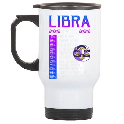 Retro Vintage Libra Facts Zodiac Sign Birthday Horoscope Funny Gift Stainless Steel Travel Mug