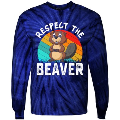 Retro Vintage Love Beavers Tie-Dye Long Sleeve Shirt