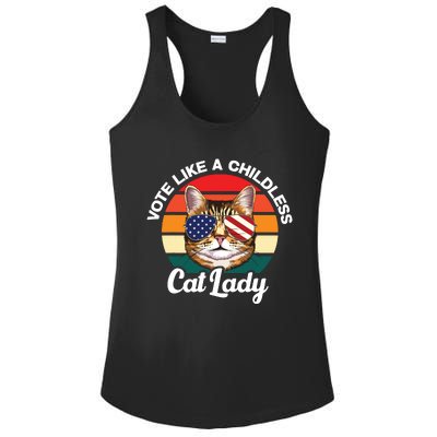 Retro Vote Like A Childless Cat Lady Funny Voting Kamala 24 Ladies PosiCharge Competitor Racerback Tank