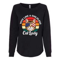 Retro Vote Like A Childless Cat Lady Funny Voting Kamala 24 Womens California Wash Sweatshirt