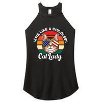 Retro Vote Like A Childless Cat Lady Funny Voting Kamala 24 Women's Perfect Tri Rocker Tank