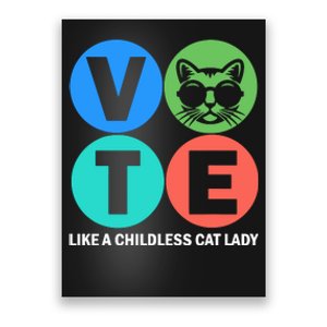 Retro Vote Like A Childless Cat Lady Is Voting Kamala 2024 Poster