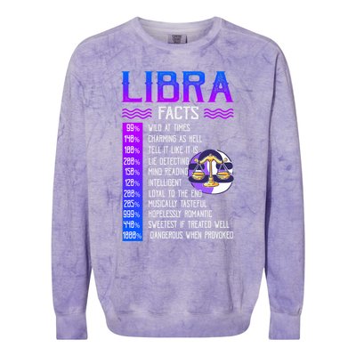 Retro Vintage Libra Facts Zodiac Sign Birthday Horoscope Meaningful Gift Colorblast Crewneck Sweatshirt