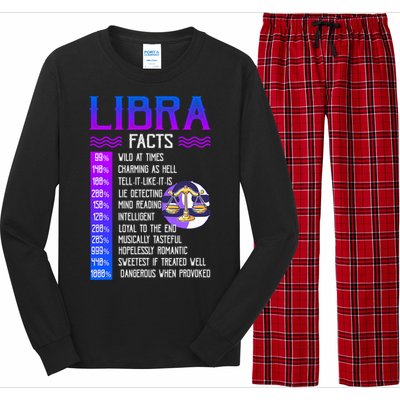 Retro Vintage Libra Facts Zodiac Sign Birthday Horoscope Meaningful Gift Long Sleeve Pajama Set